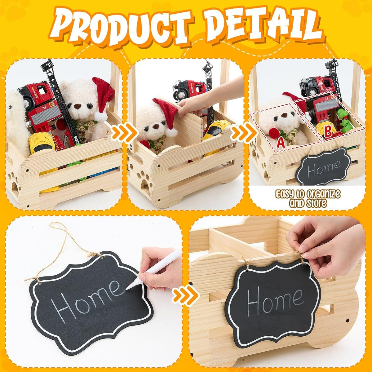 Wooden Dog Storage Organizer with Clothes Rack, 20 in