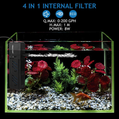 Adjustable Internal Aquarium Filter, 10-50 Gal