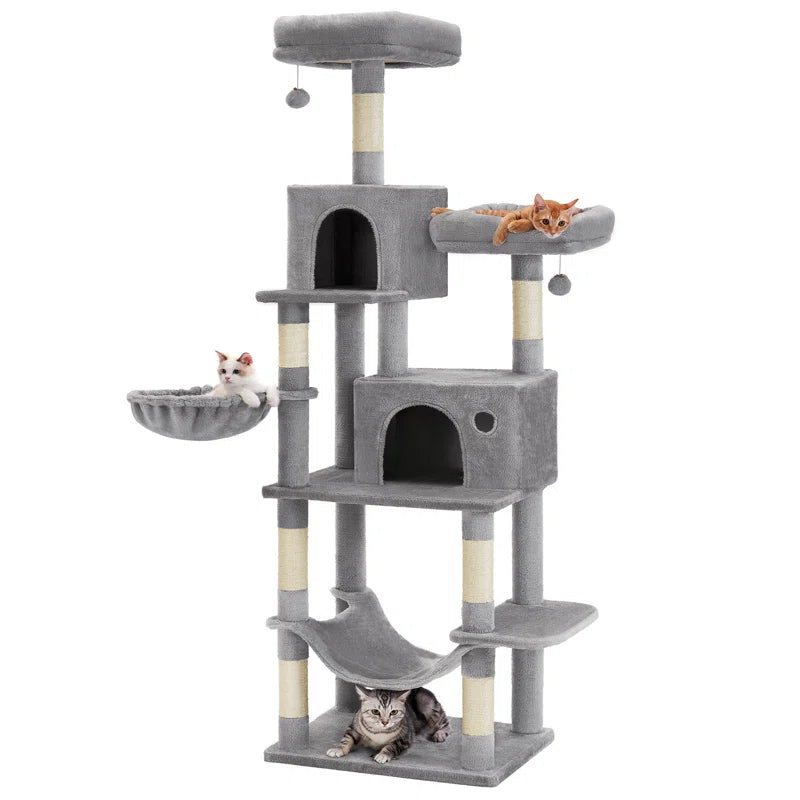 78 in Multi-Level Cat Tree with Condos and Scratching Posts
