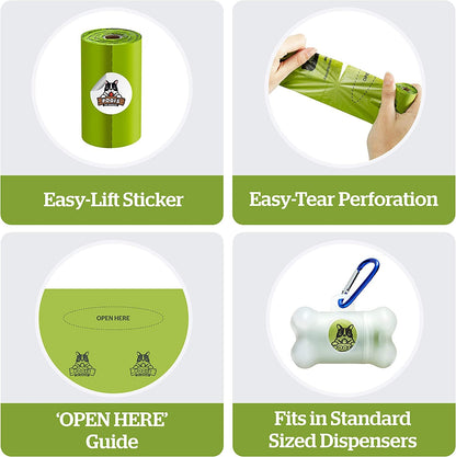 Extra Large Dog Poop Bags, 10 Rolls, 150 Bags