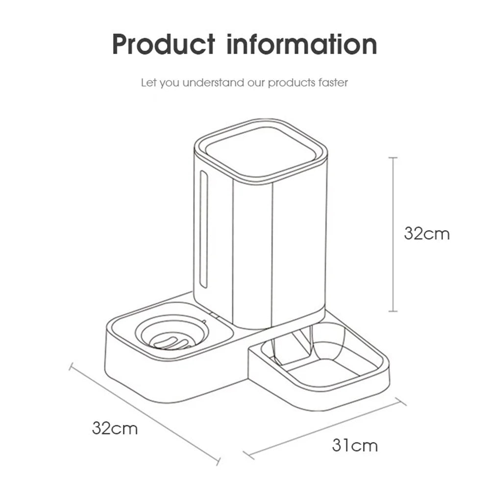 2-in-1 Automatic Pet Feeder and Water Dispenser