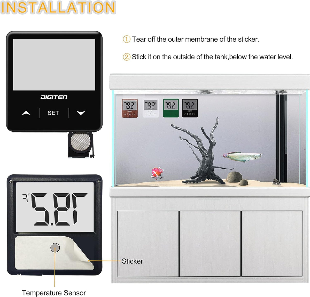 Cordless Digital Aquarium Thermometer