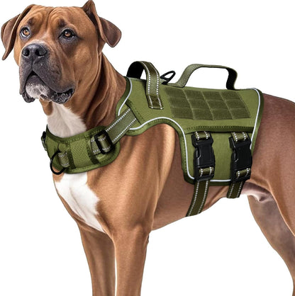Heavy-Duty MOLLE Tactical Dog Harness, Medium to XL