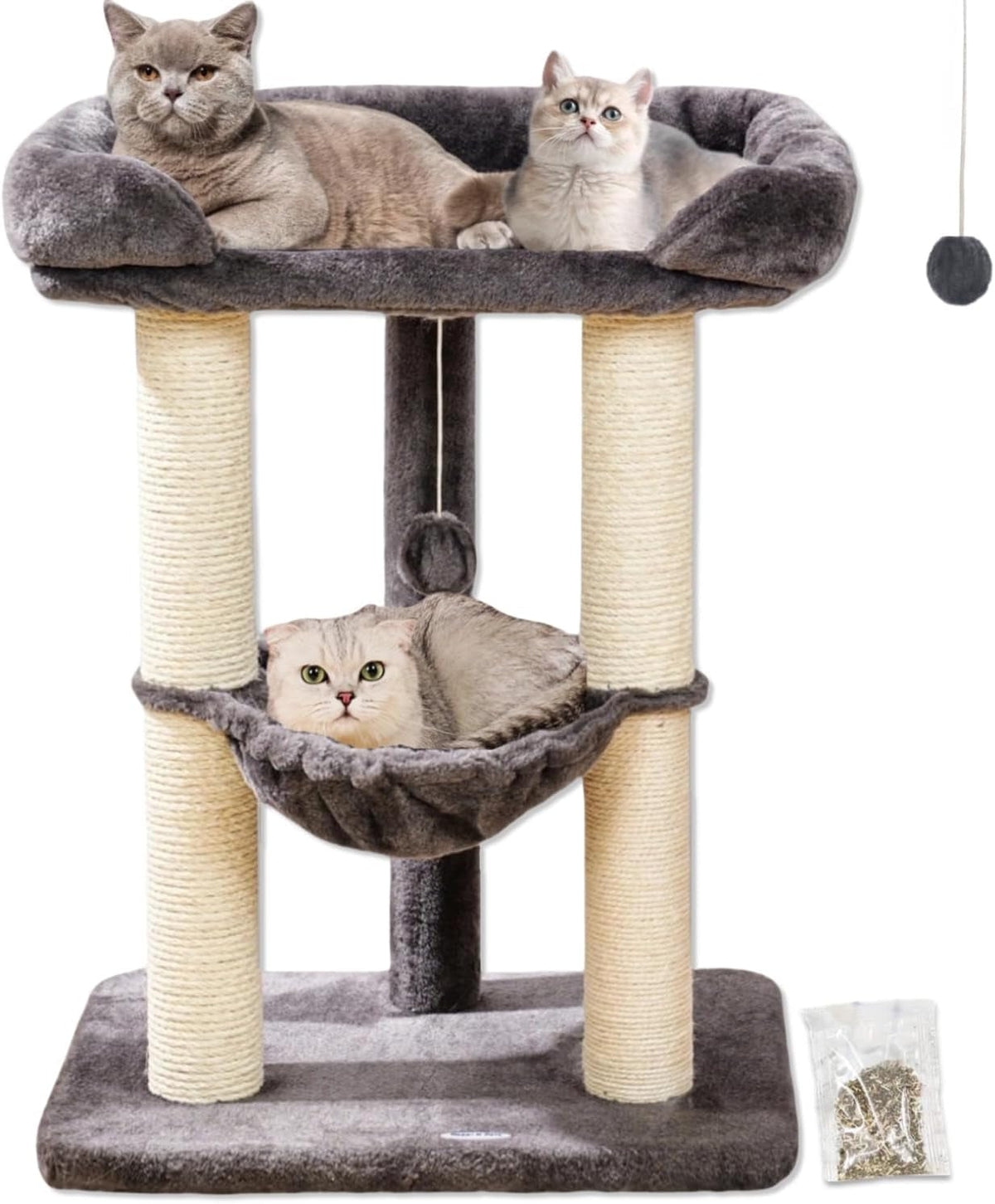 28 in Cat Tree with Window Perch, Hammock and Scratching Post