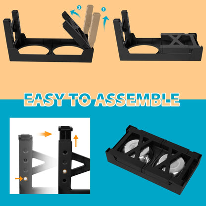Adjustable Elevated Dog Bowl Stand with Steel Dishes