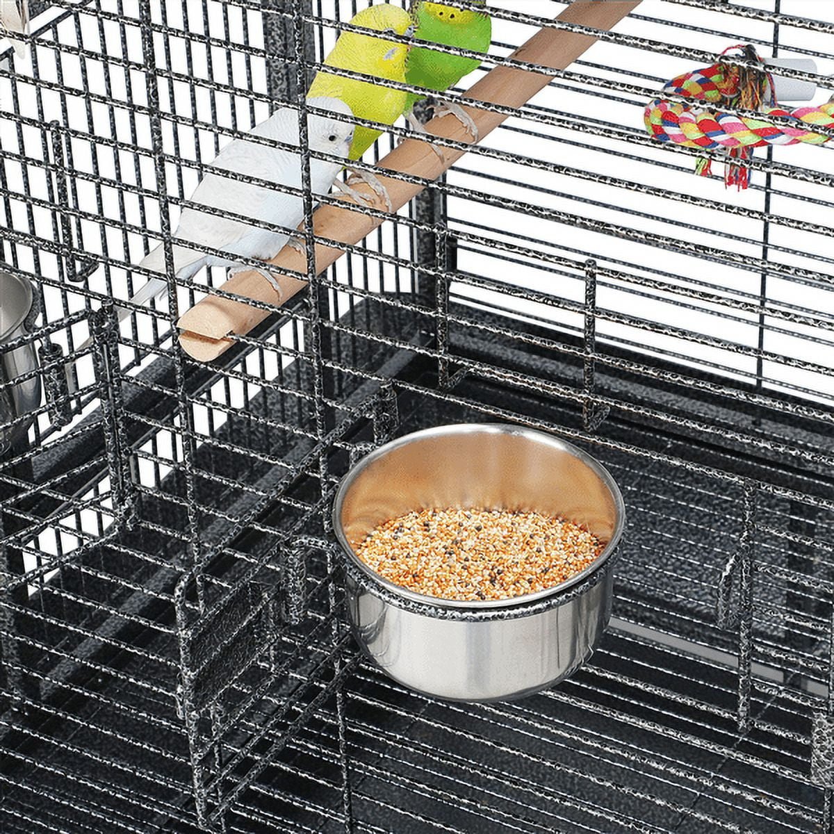 68.5 in Metal Rolling Parrot Cage, Black