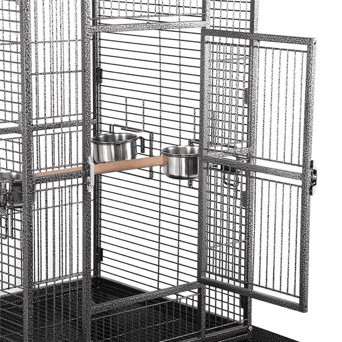 68.5 in Metal Rolling Parrot Cage, Black