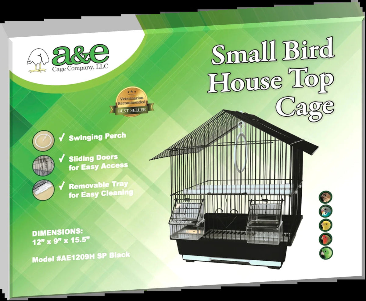 Black Wire Bird Cage Starter Kit with Light