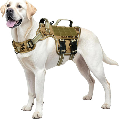 Heavy-Duty MOLLE Tactical Dog Harness, Medium to XL