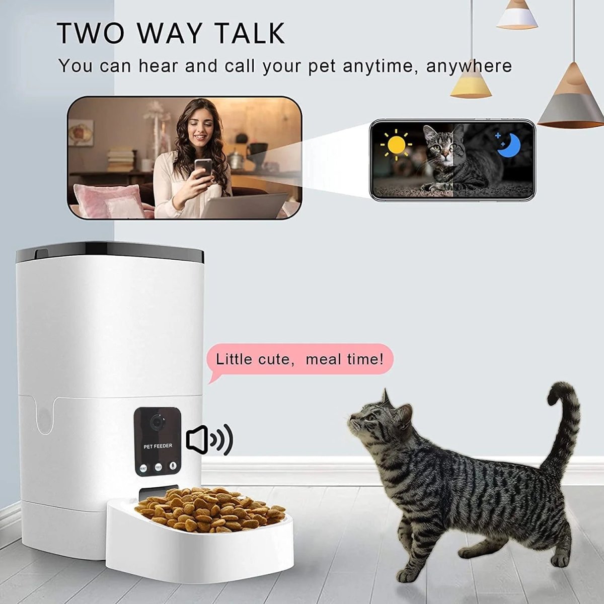 6L WiFi Automatic Pet Feeder with 1080p Camera