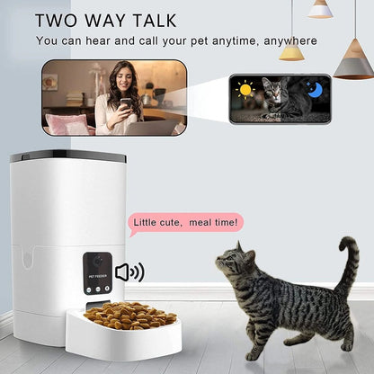 6L WiFi Automatic Pet Feeder with 1080p Camera