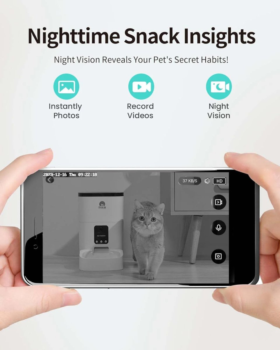 6L WiFi Automatic Pet Feeder with 1080p Camera