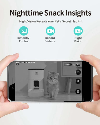 6L WiFi Automatic Pet Feeder with 1080p Camera