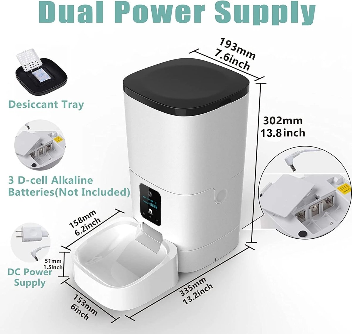 6L WiFi Automatic Pet Feeder with 1080p Camera