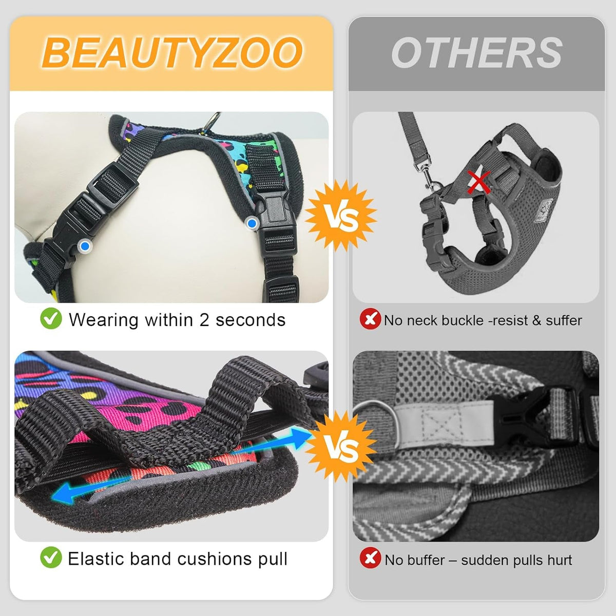 Soft Vest Cat Harness and Leash, Escape-Proof Fit
