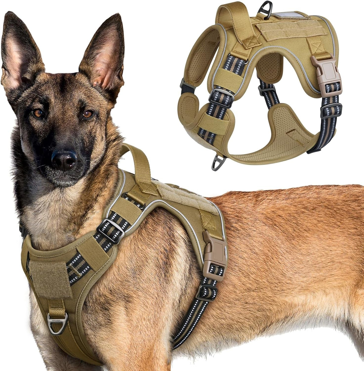 MOLLE Tactical No-Pull Dog Harness, Medium to Large