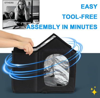 Tool-free assembly of insulated outdoor cat house