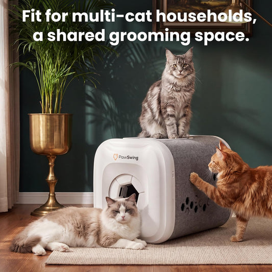Cat Self Groomer Box with 360 Brush for Large Cats