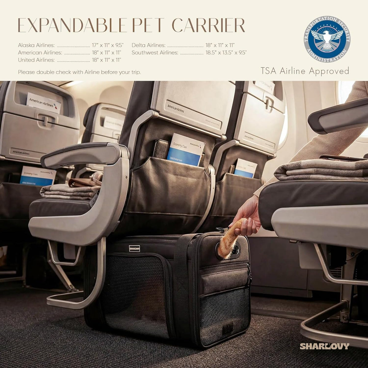 Expandable Airline-Approved Soft Pet Carrier