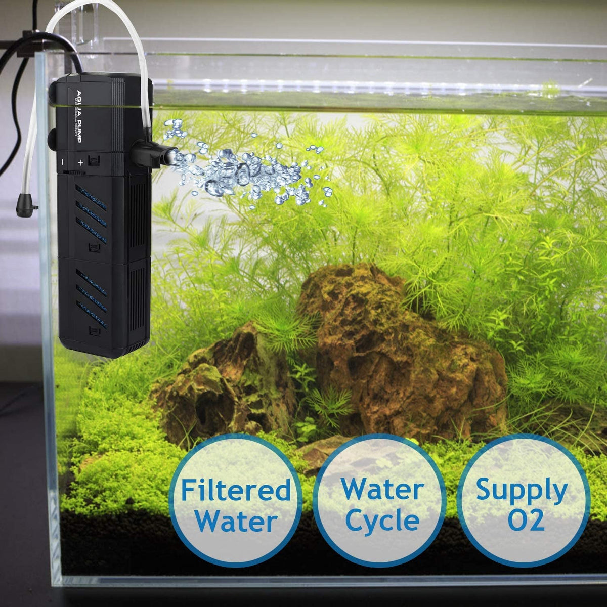 Adjustable Internal Aquarium Filter, 10-50 Gal
