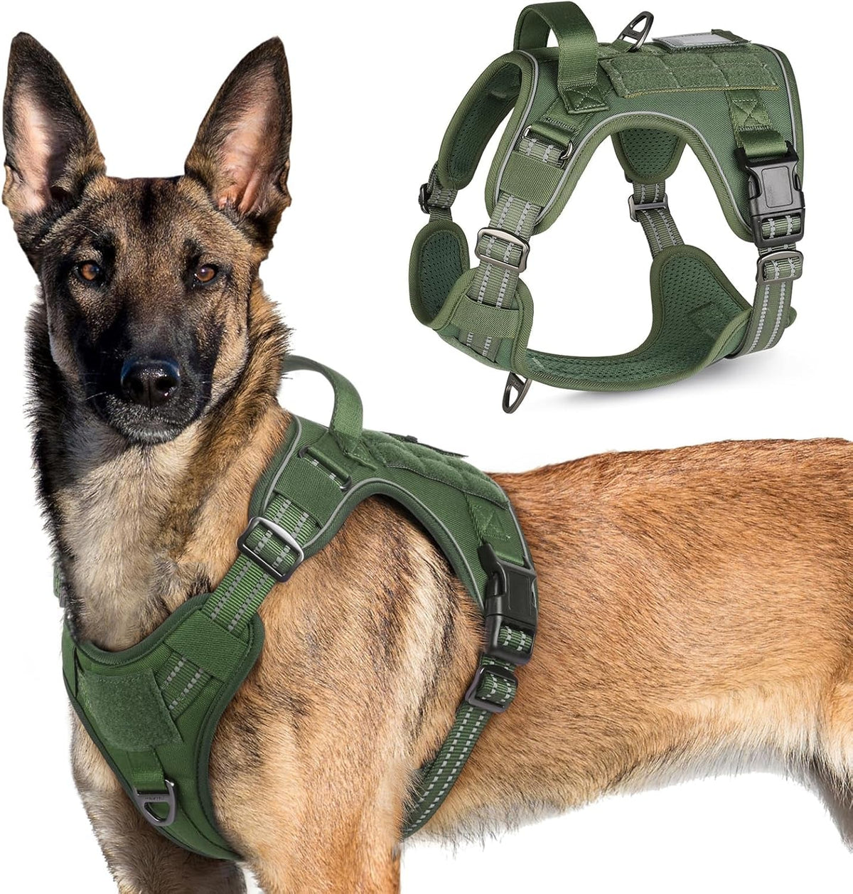 MOLLE Tactical No-Pull Dog Harness, Medium to Large