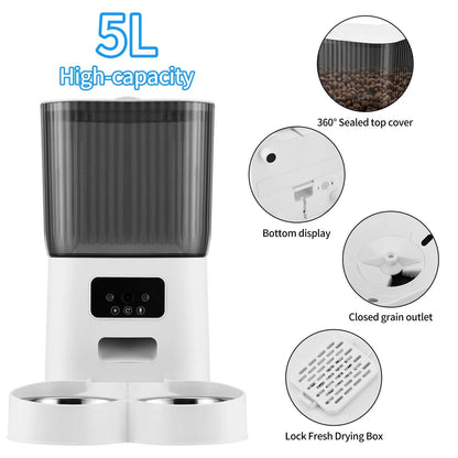 5L Automatic Pet Feeder with 1080p Camera