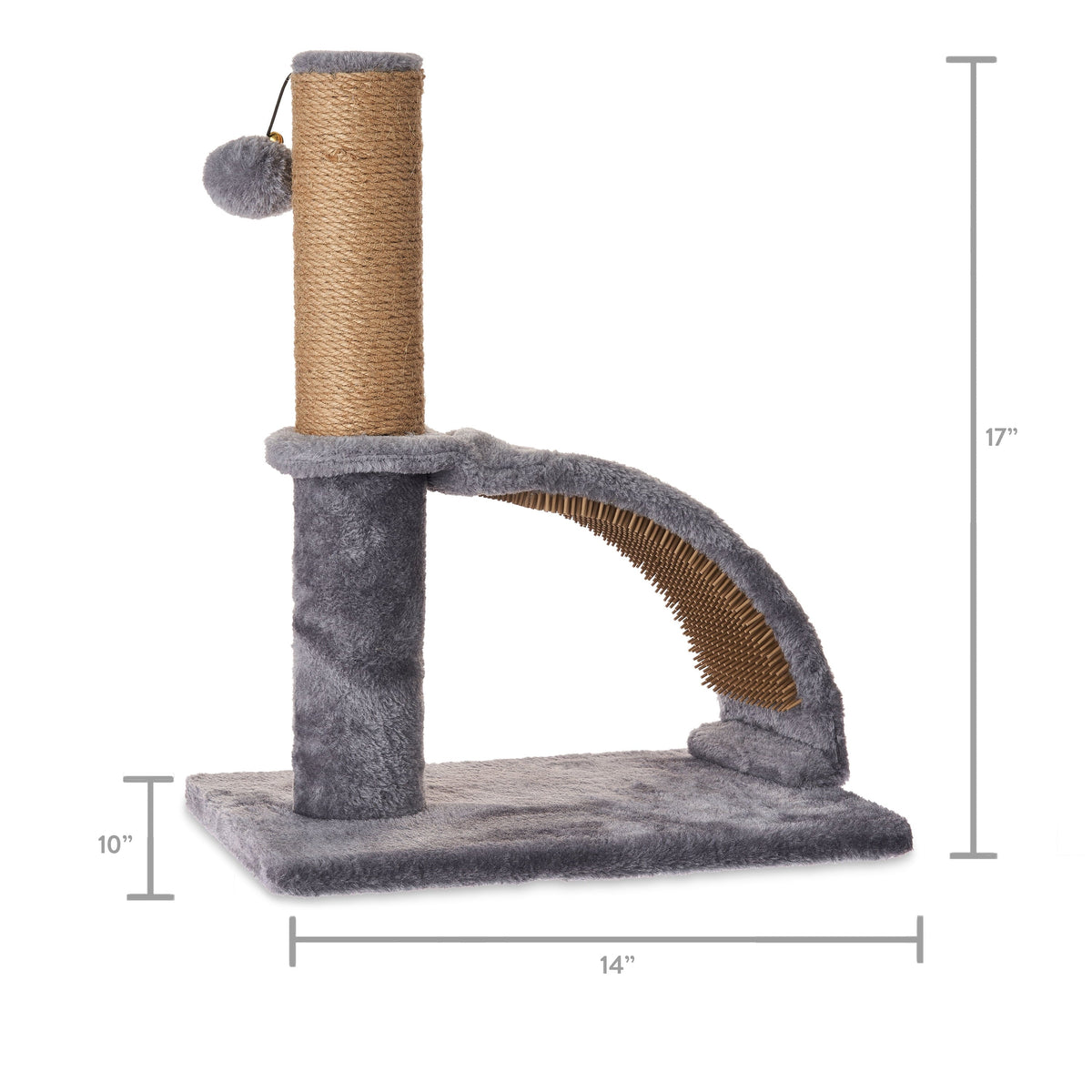 17 in Jute Cat Scratching Post with Arch Groomer