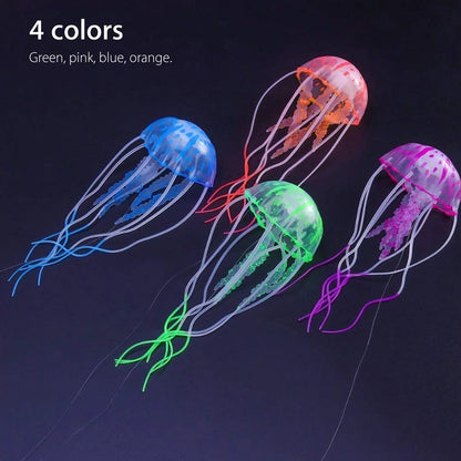 Glowing Jellyfish Aquarium Decorations, 4 Pack