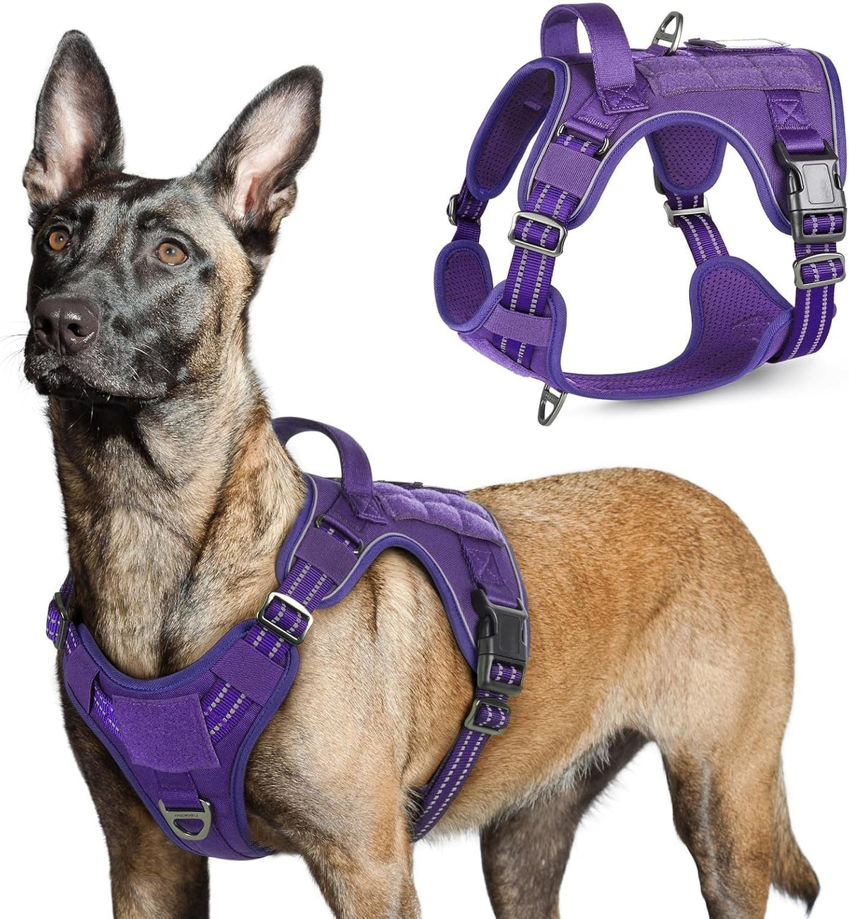 MOLLE Tactical No-Pull Dog Harness, Medium to Large