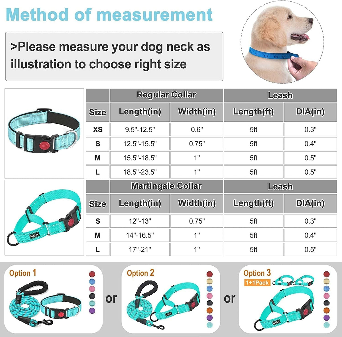 Dog Training Collars with Quick Release, 2 Pack