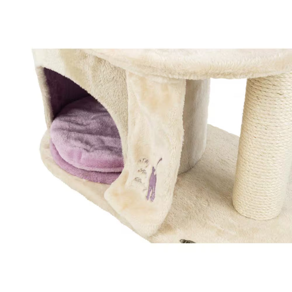 My Kitty Darling Cat Castle, Beige and Purple