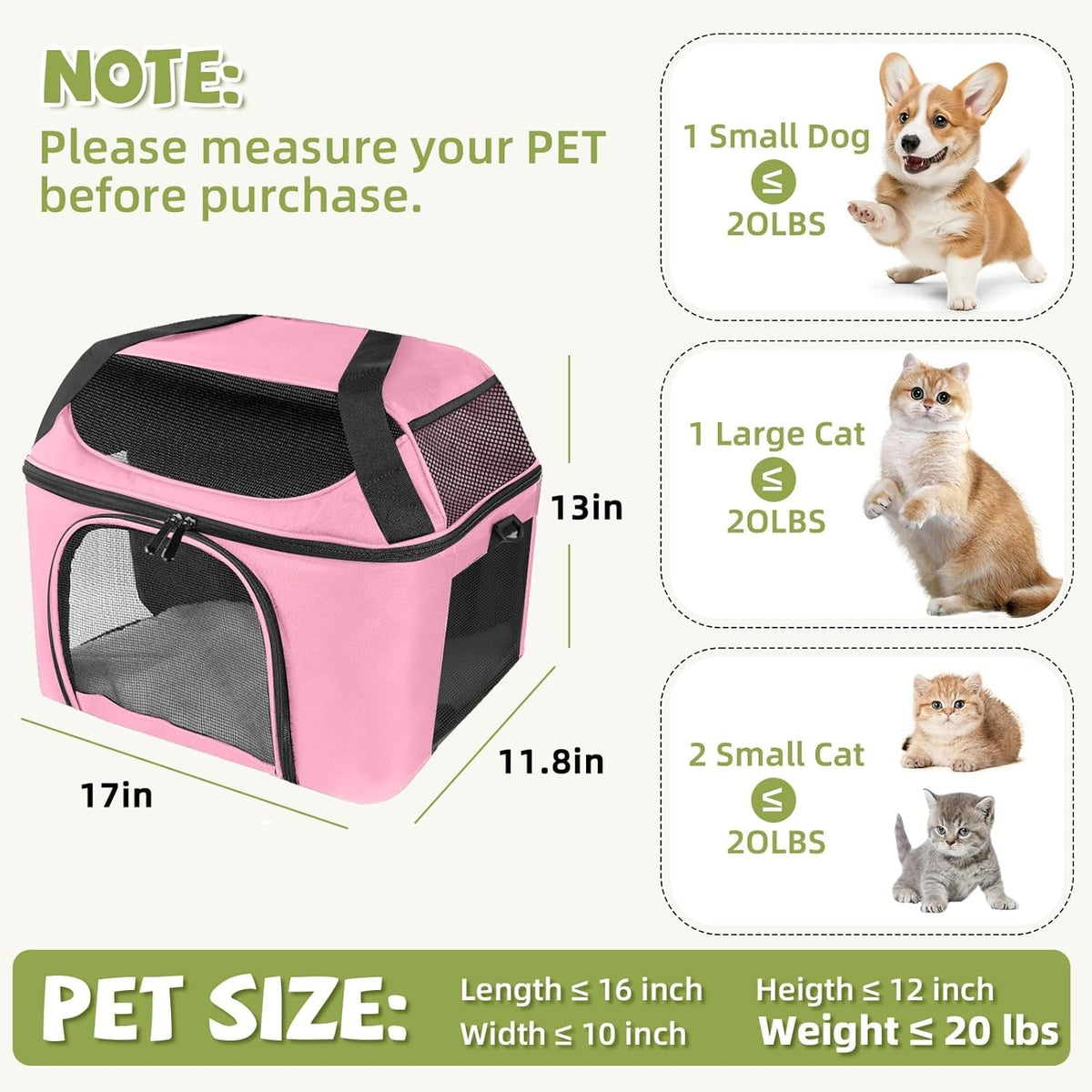 Airline-Approved Cat Carrier Backpack, Up to 20 lbs