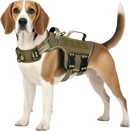 Heavy-Duty MOLLE Tactical Dog Harness, Medium to XL