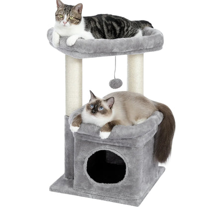 27 in Multi-Level Cat Tree Condo with Perches, Gray