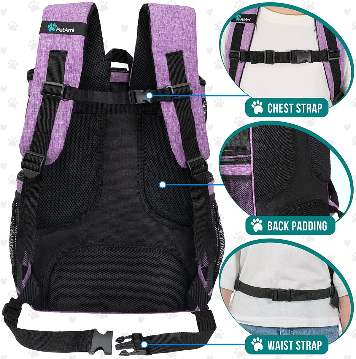 PetAmi Pet Carrier Backpack for Dogs and Cats