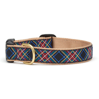 Black Tartan Dog Collar: Wide