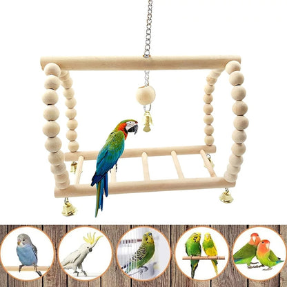 Bird Cage Toy Set, 8 Pack of Climbing and Chew Toys