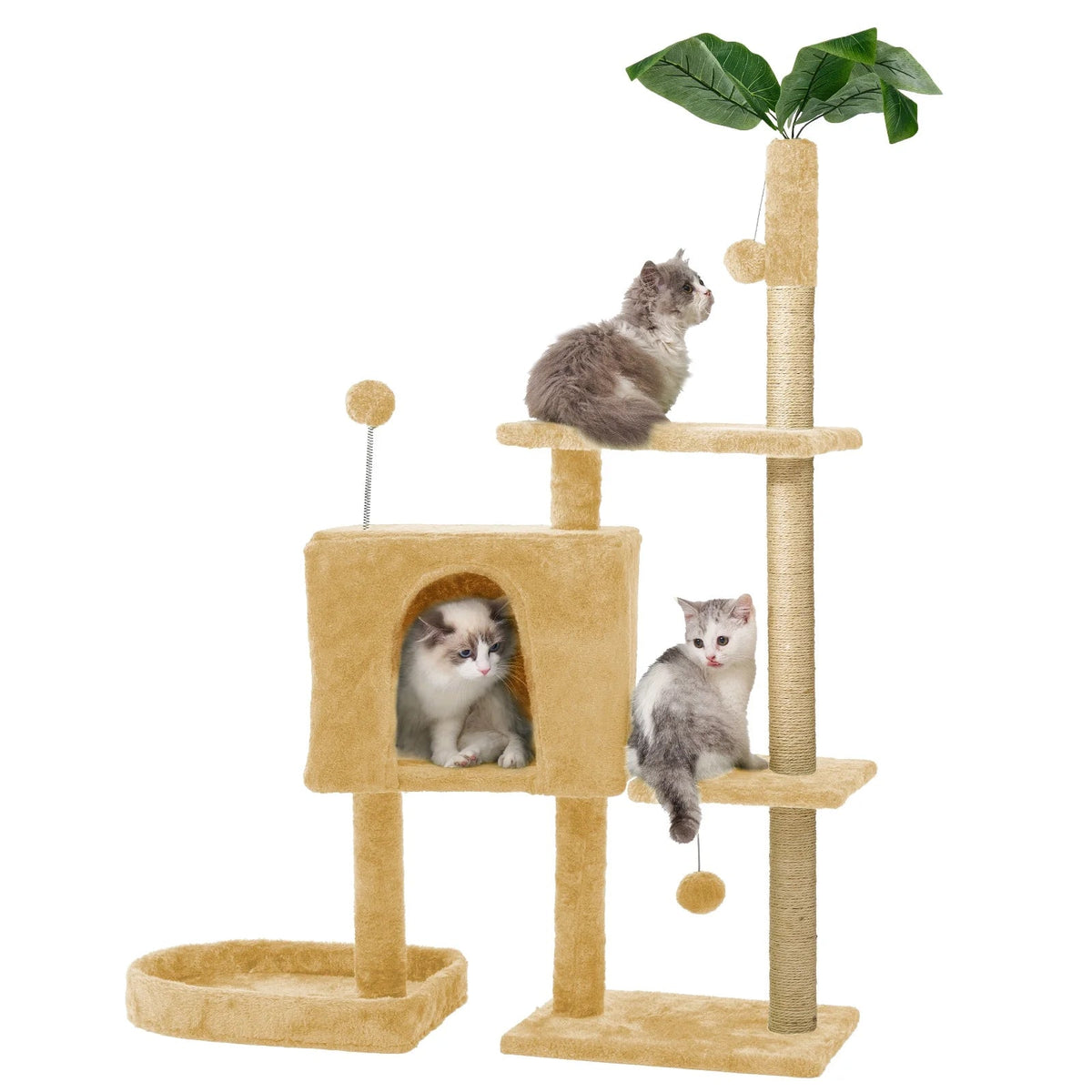 52 in Cat Tree with Plush Perches and Scratching Posts