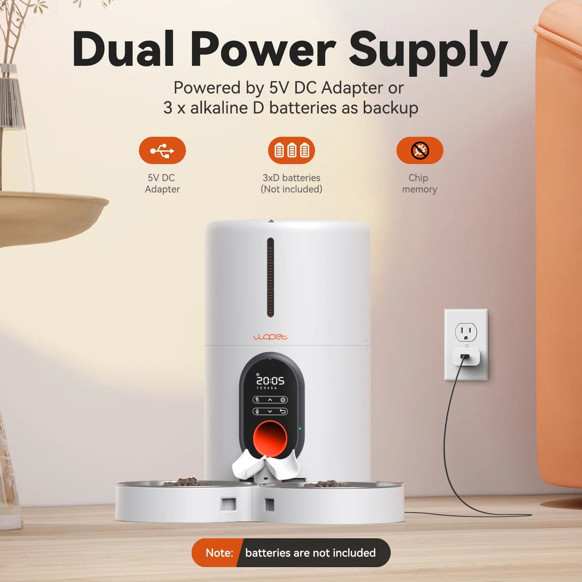 Automatic Pet Feeder for Two Cats or Small Dogs