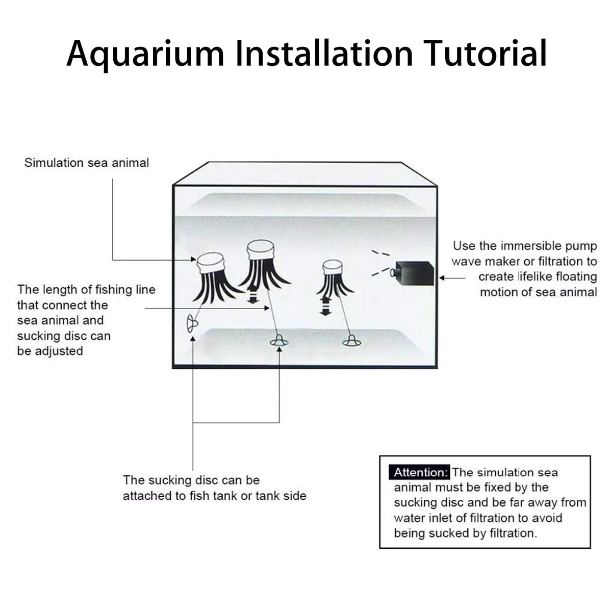 Glowing Jellyfish Aquarium Decorations, 4 Pack