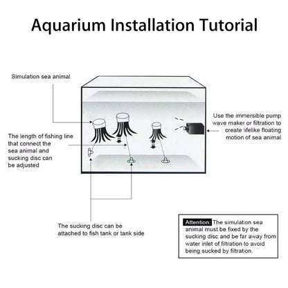 Glowing Jellyfish Aquarium Decorations, 4 Pack