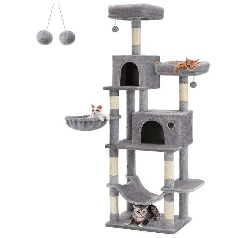 78 in Multi-Level Cat Tree with Condos and Scratching Posts
