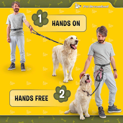 Hands-Free Dog Leash for Large Dogs, Adjustable Waist Belt