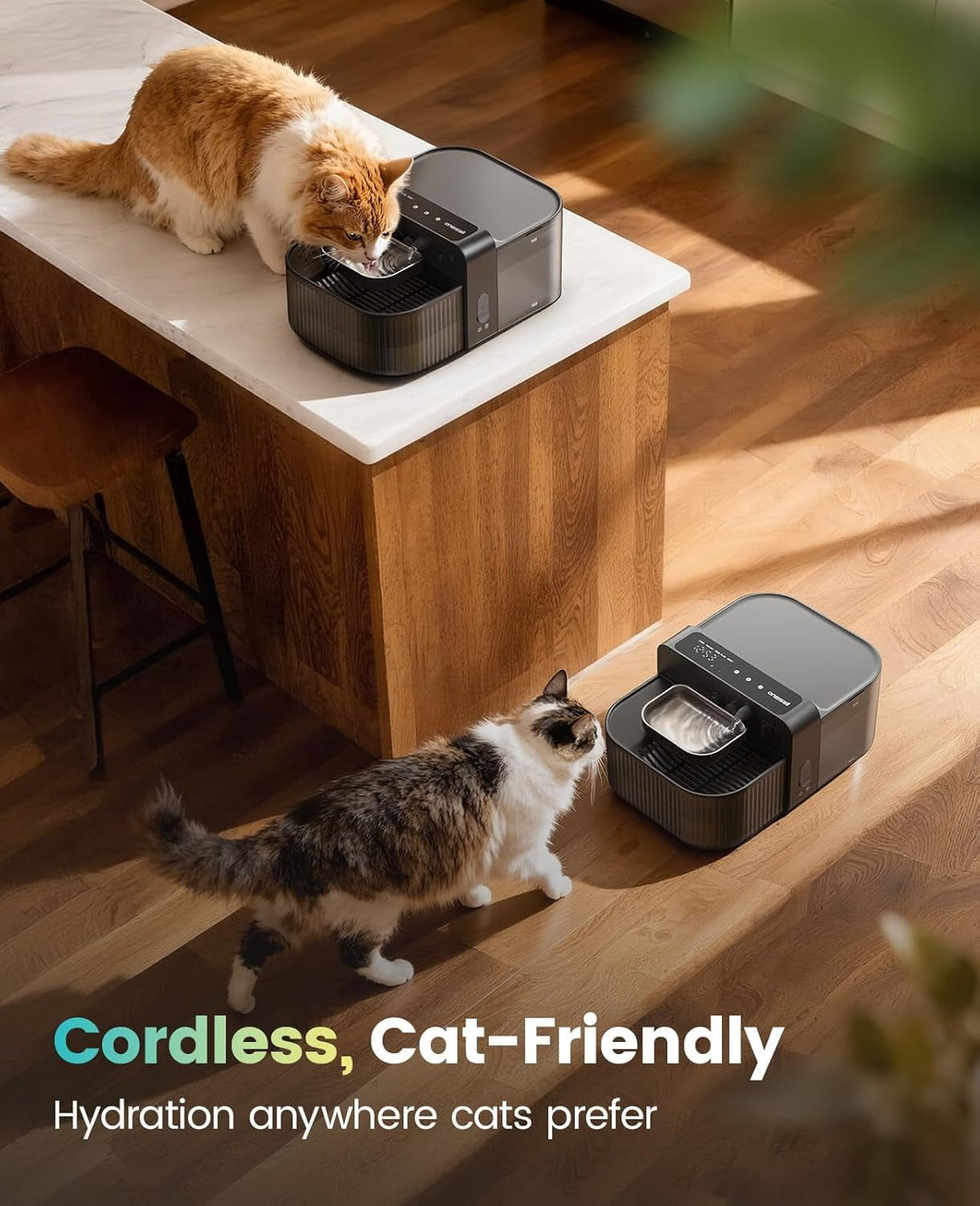 Filterless Wireless Cat Water Fountain, 3.5 L Steel