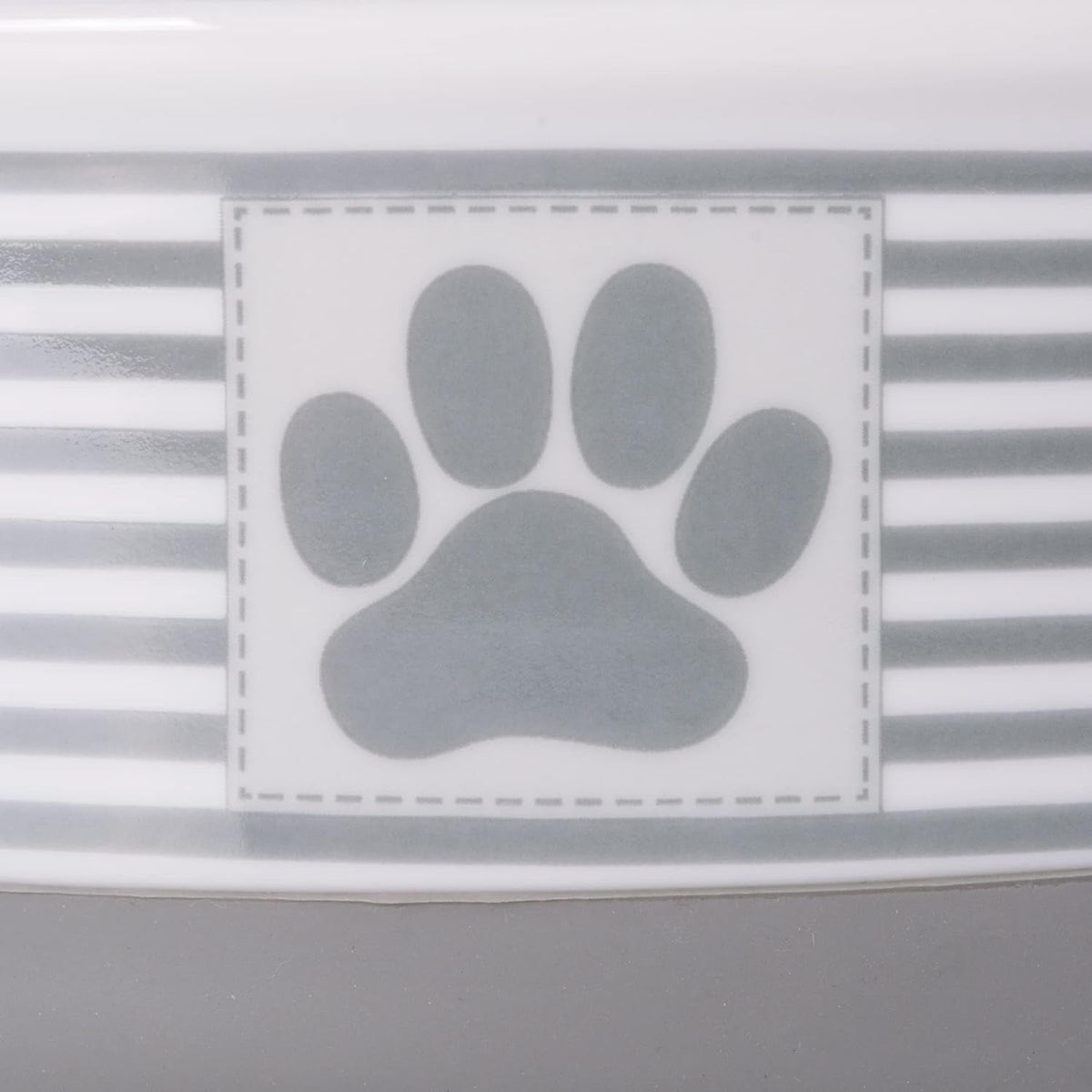 Ceramic Pet Bowl Set, Medium, 2 Piece, Gray
