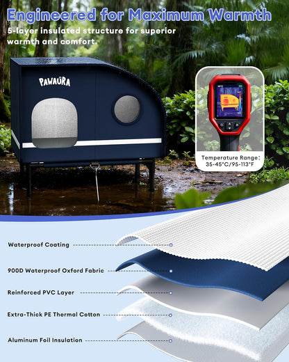 Five-layer insulation of large outdoor cat house