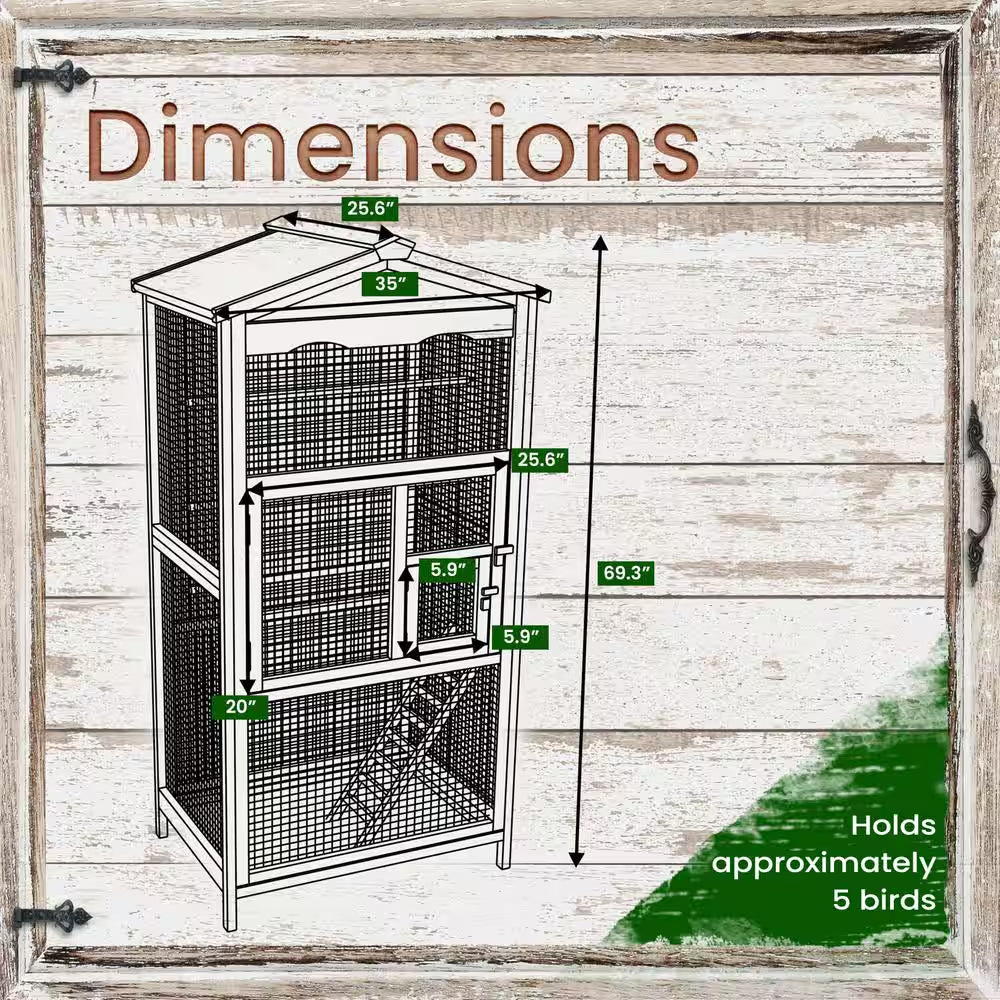 Outdoor Wooden Bird Cage Aviary