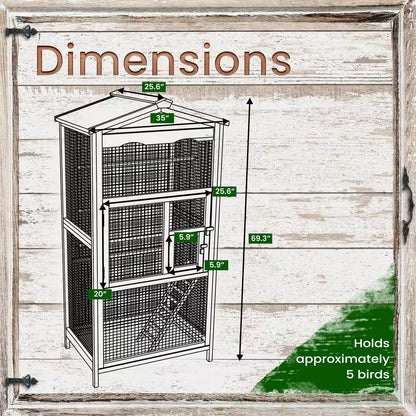 Outdoor Wooden Bird Cage Aviary