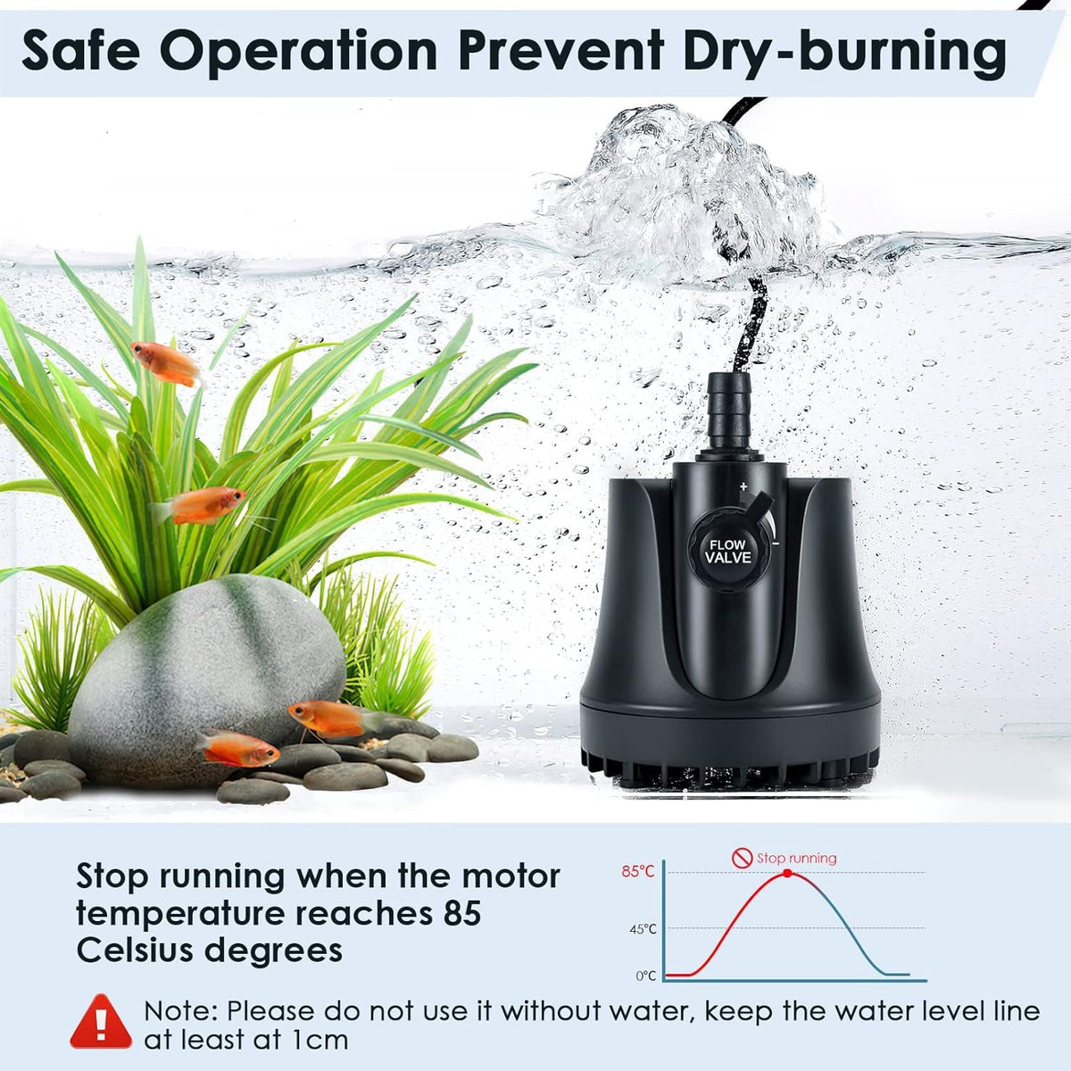 Submersible Aquarium Water Pump with Adjustable Flow