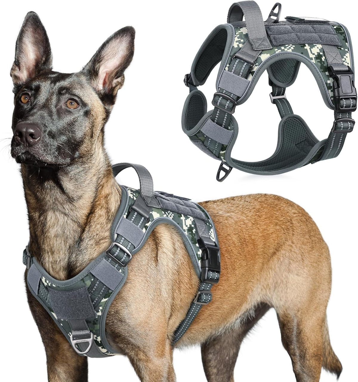 MOLLE Tactical No-Pull Dog Harness, Medium to Large